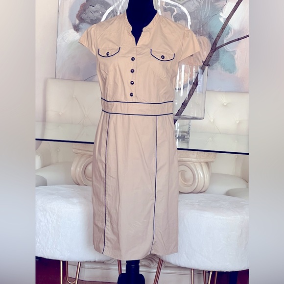 Mossimo Supply Co. Dresses & Skirts - Tan dress w/ navy trimming .. size 10